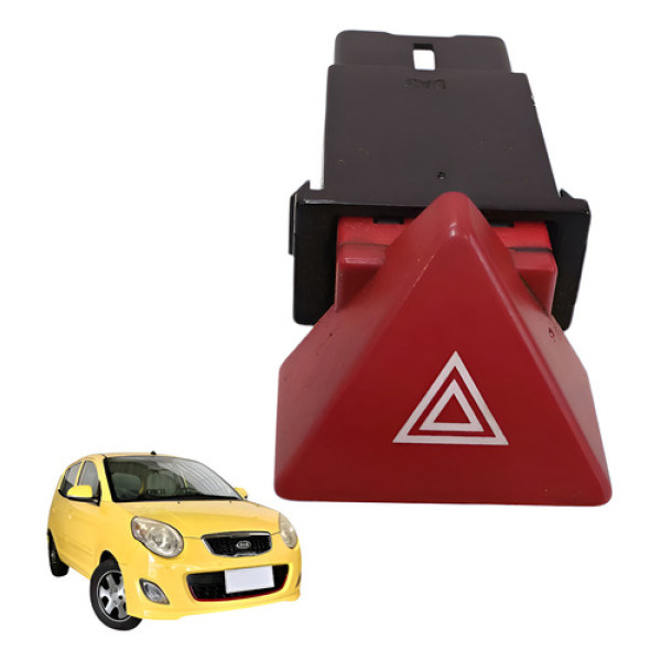  Botão Pisca Alerta Picanto 2008 2010 1.0l Aut  Vermelho