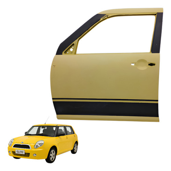 Porta Dianteira Esquerda Lifan 320 1.3 16v 2010 2011 Detalhe Amarelo