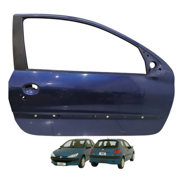 Porta Dianteira Direita Peugeot 206 1.6 8v 2000 Azul