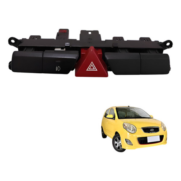 Comando Pisca Alerta Milha Picanto 2008 2010 1.0l Aut  Preto