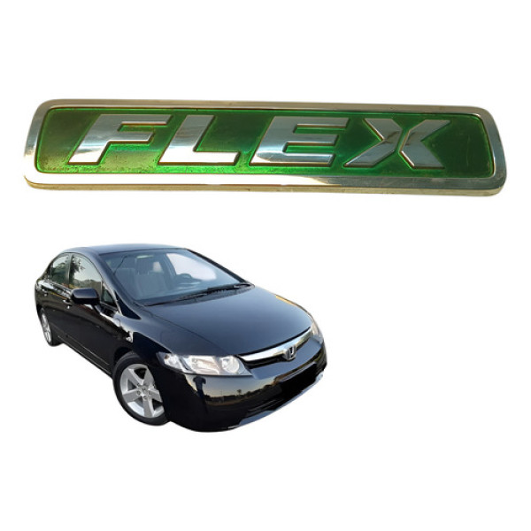 Letreiro Emblema Tampa Traseira Honda New Civic 2007 2011 Verde