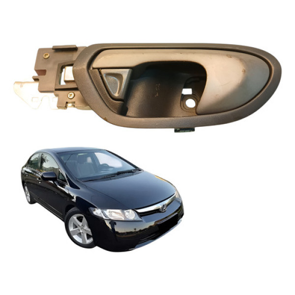 Maçaneta Interna Traseira Esquerda Honda New Civic 2007 2011 Preto