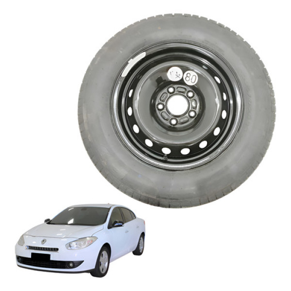 Estepe 205/65 R15 Renault Fluence 2011 2016 2.0 Aut Preto