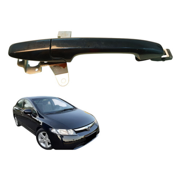 Maçaneta Externa Traseira Direita Honda Civic Lxs 2007 2011 Preto