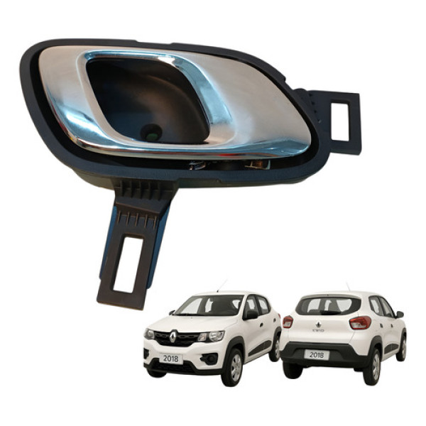 Maçaneta Interna Porta Dianteira Direita Kwid 2017 2022 Cromado Dianteira