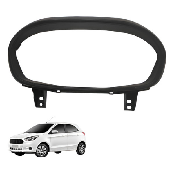 Moldura Painel Instrumentos Ford Ka 1.0 2015 2017 Preto Liso