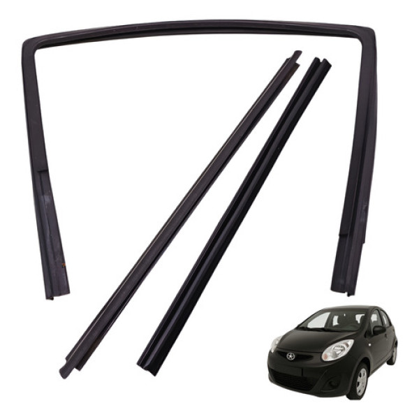 Pestana Canaleta Vidro Kit Traseiro Esquerdo Jac J2 2014  Preto