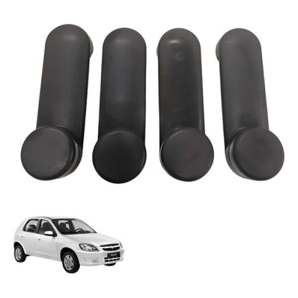 Kit Manivela Abertura Vidro Chevrolet Celta 2008 2012 Preto