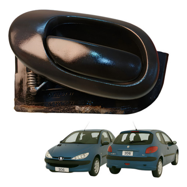 Maçaneta Interna Dianteira Esquerda Peugeot 206 2000 Preto