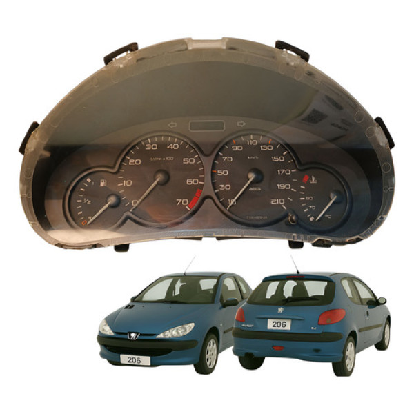 Painel Instrumentos Peugeot 206 1.6 8v 2000 9643401280 Preto