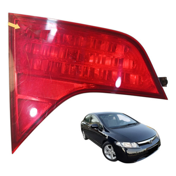 Lanterna Esquerda Tampa Traseira Honda New Civic 2007 2011 Esquerdo/motorista Vermelho