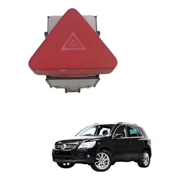 Botão Comando Alerta Volkswagen Tiguan 2.0 Tsi 2010 Vermelho