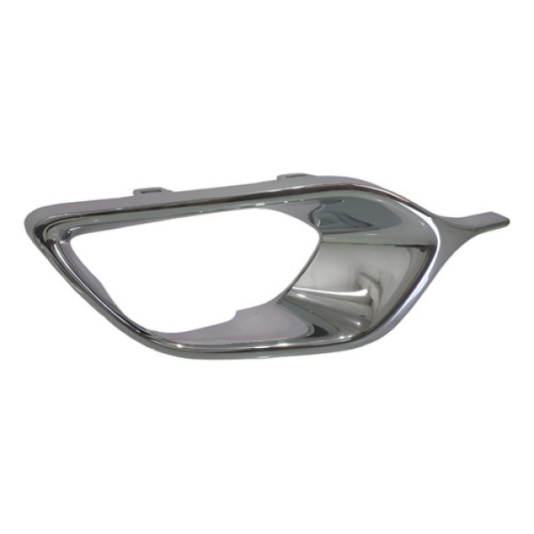 Moldura Cromada Farol Milha Le Renault Logan 2014 2016 Preto Esquerdo