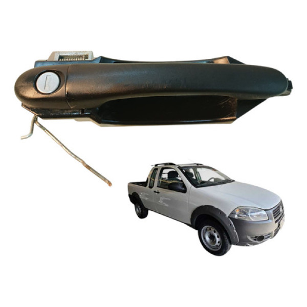 Maçaneta Externa Porta Direita Fiat Strada 1.4 2p 2012 Preto Dianteira