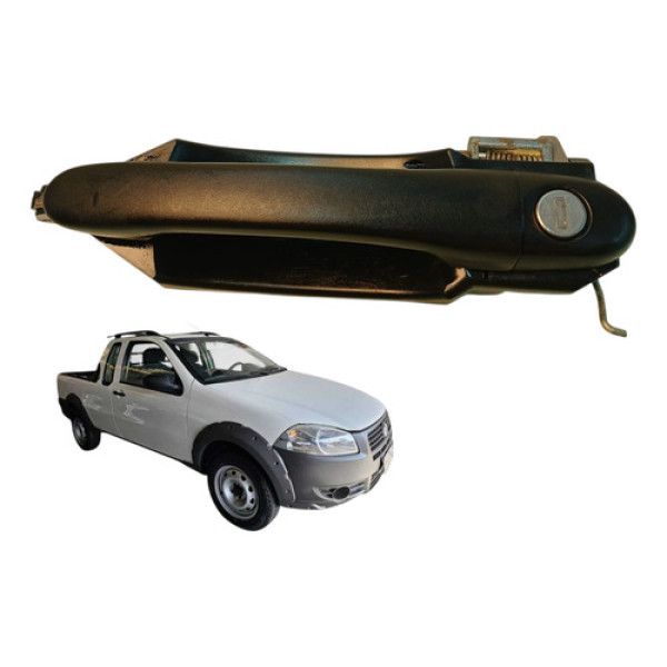 Maçaneta Externa Esquerda Fiat Strada 1.4 2p 2012 Preto Dianteira