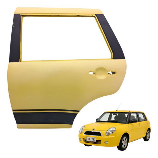 Porta Traseira Esquerda Lifan 320 1.3 16v 2010 2011 Detalhe Amarelo