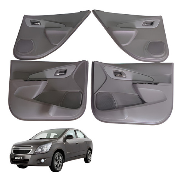 Forro Porta Jogo Chevrolet Cobalt 1.8 Ltz 2013 2014 Cinza-escuro