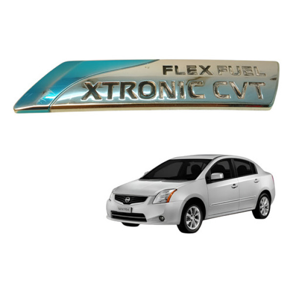 Emblema Letreiro Traseiro Xtronic Cvt Nissan Sentra 2012 Cromado