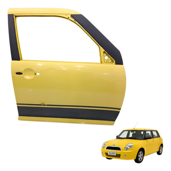 Porta Dianteira Direita Lifan 320 1.3 16v 2010 2011 Detalhe Amarelo