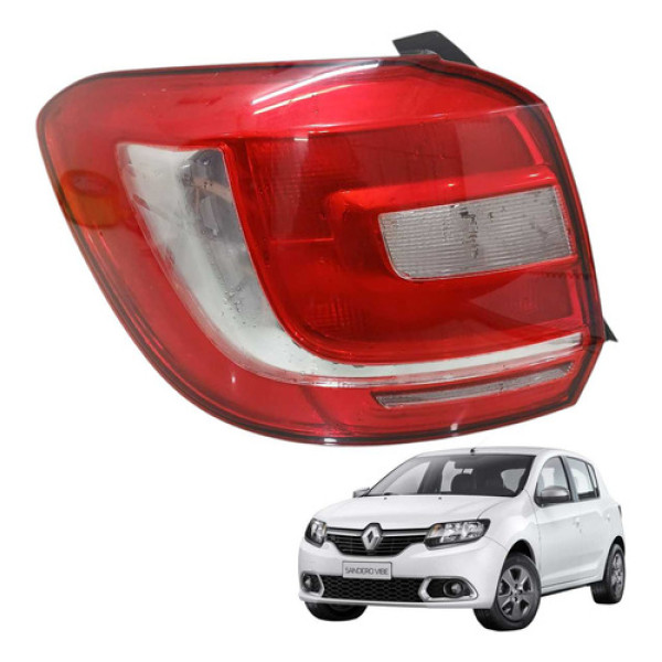 Lanterna Traseira Esquerda Renault Sandero 1.0 3cc 2017 Esquerdo/motorista Vermelho