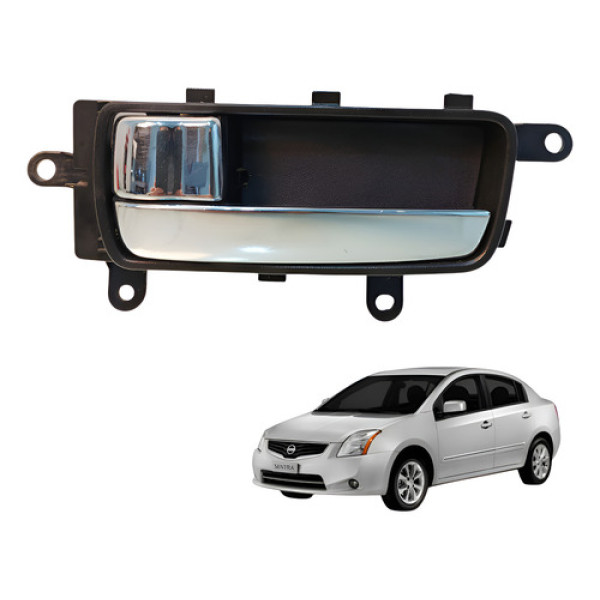 Maçaneta Interna Dianteira Esquerda Nissan Sentra 2012 Cromado