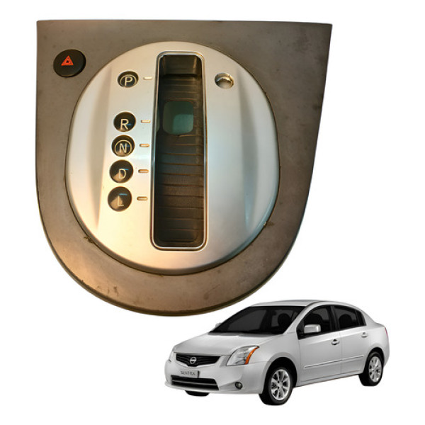 Moldura Alavanca Indicador Marcha Nissan Sentra 2.0 2012 Cinza Lisa