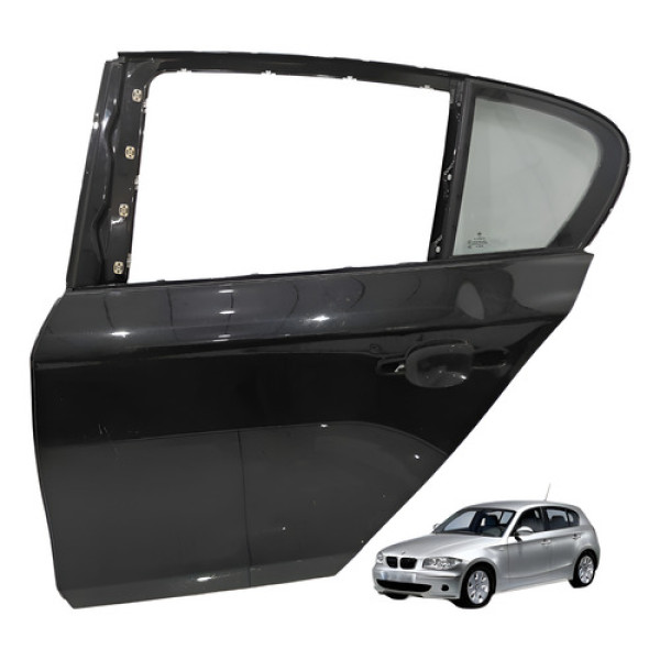 Porta Traseira Esquerda Bmw 130i 3.0 2008 2009 Esquerdo Preto