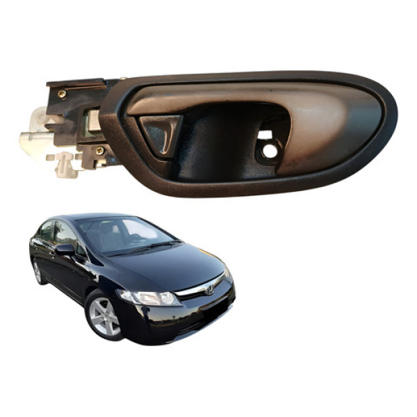 Maçaneta Interna Dianteira Esquerda New Civic 2007 2011 Cinza