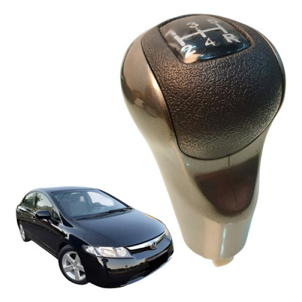 Manopla Alavanca Marcha Honda New Civic 1.8 2007 2010 Preto