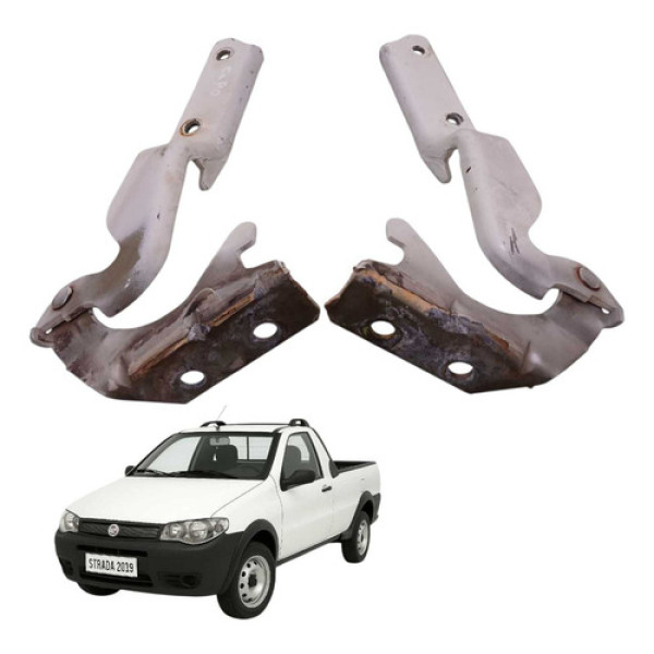 Dobradiça Braço Capo Par Fiat Strada 1.4 2008 2009 2010 