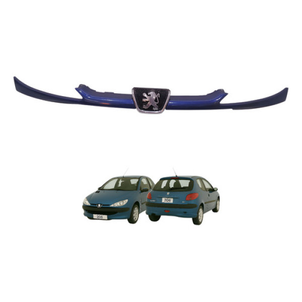 Grade Frontal Parachoque Peugeot 206 1.6 8v 2000 Preto Fosco