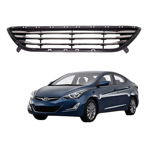 Grade Frontal Inferior Parachoque Elantra 1.8 2012 2013 Preto Ambos Lados