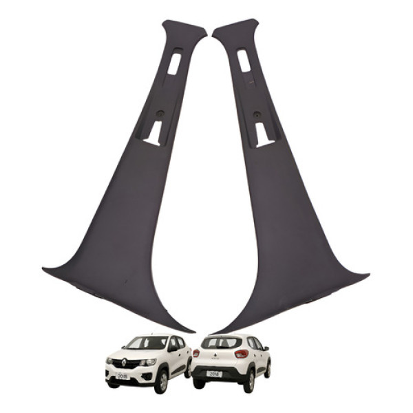 Par Moldura Coluna Central Renault Kwid 1.0 2017 2022
