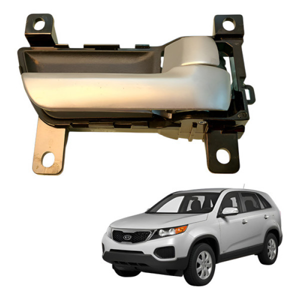 Maçaneta Interna Porta Dianteira Direita Sorento 2012 Cinza Dianteira