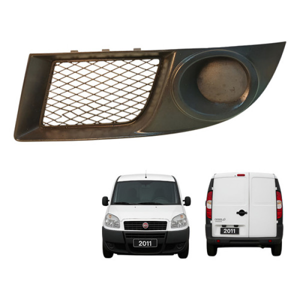 Moldura Farol Milha Esquerdo Fiat Doblo Cargo 2011 2012  Preto