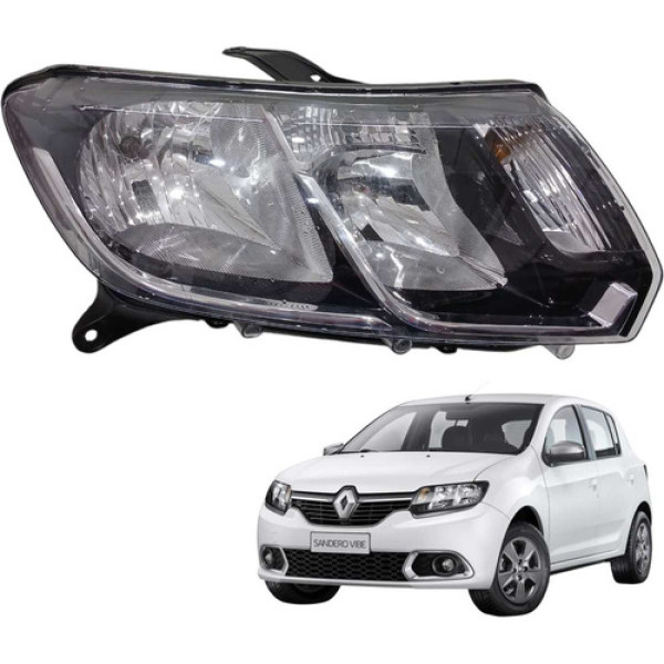 Farol Lado Direito Renault Sandero 1.0 3cc 2017 Direito/passageiro