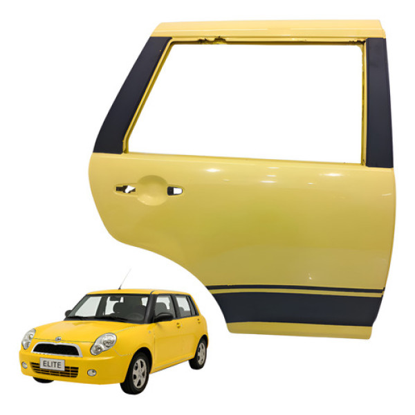 Porta Traseira Direita Lifan 320 1.3 16v 2010 2011 Detalhe Amarelo