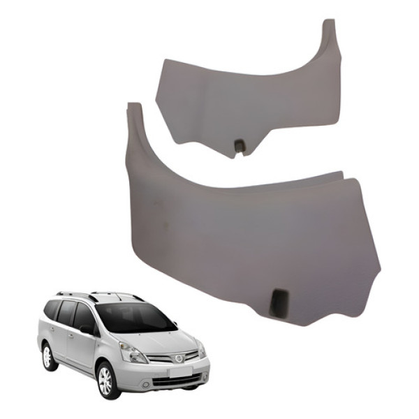 Moldura Soleira Dianteira Par Livina 1.6 Flex 2009 2012 Cinza