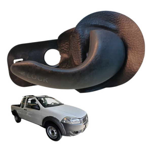 Maçaneta Interna Porta Direita Fiat Strtada 1.4 2p 2012 Preto Dianteira