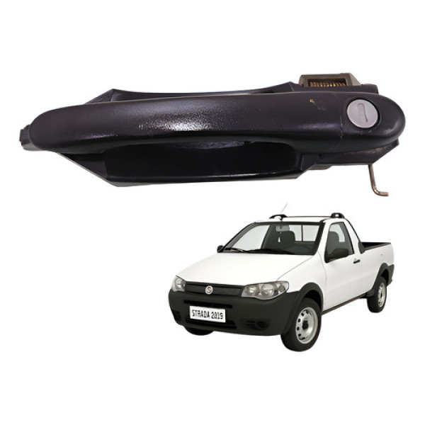 Maçaneta Externa Esquerda Strada Cs 2 Portas 2008 2009 2010 Preto Dianteira