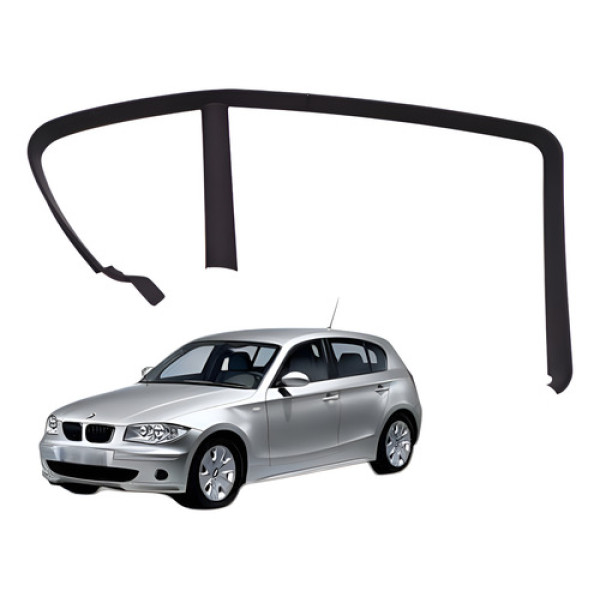 Moldura Interna Vidro Traseiro Esquerdo Bmw 130i 2008 2009 Preto