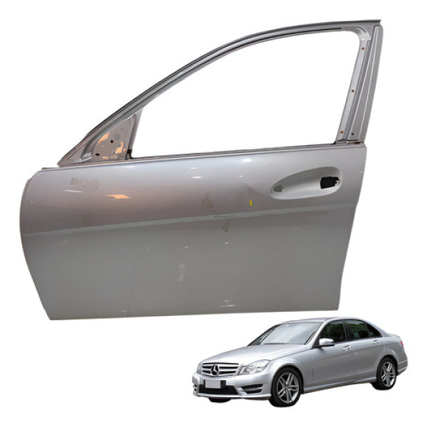 Porta Dianteira Esquerda Mercedes C180 1.6 Turbo 2014 Esquerdo Prateado