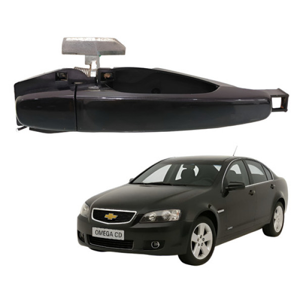 Maçaneta Externa Dianteira Direita Omega Cd 2008 2009 2010 Preto Traseira