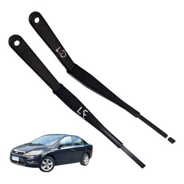 Par Braço Limpador Parabrisa Ford Focus 2.0 Flex 2010 2012 Preto