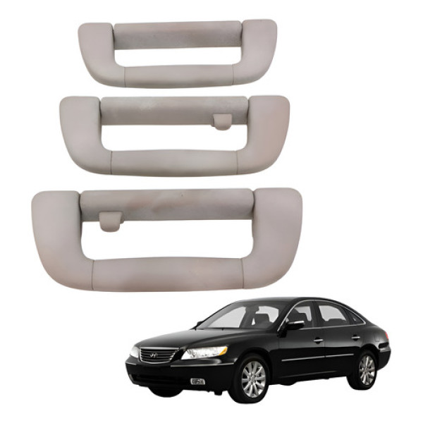 Alça Teto Pega Mão Kit Azera 3.3 2008 2009 2010 Cinza