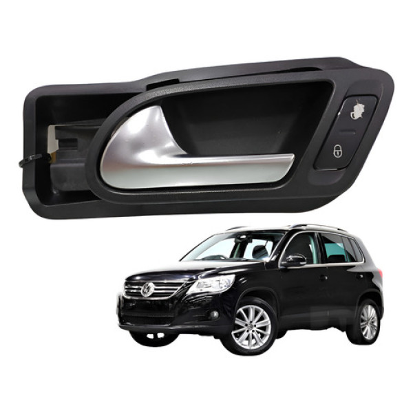 Maçaneta Interna Dianteira Esquerda Tiguan 2.0 Tsi 2010 Preto Dianteira
