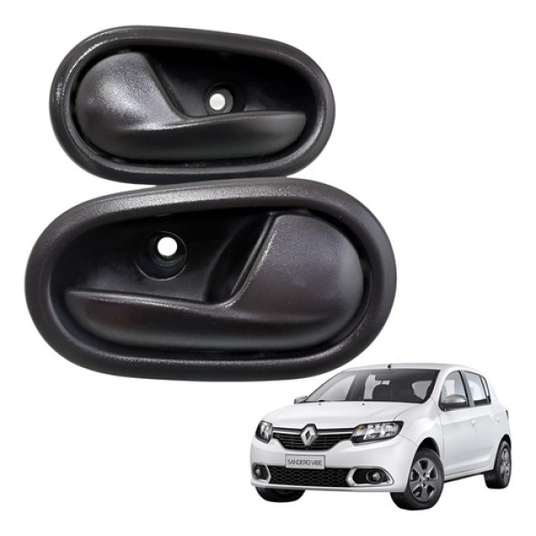 Maçaneta Interna Dianteira Par Sandero 1.0 3cc 2017 Preto