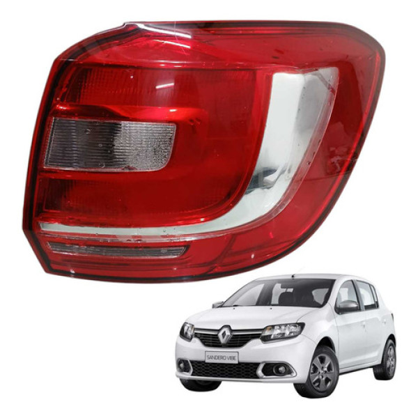 Lanterna Traseira Direita Renault Sandero 1.0 3cc 2017 Direito/passageiro Vermelho
