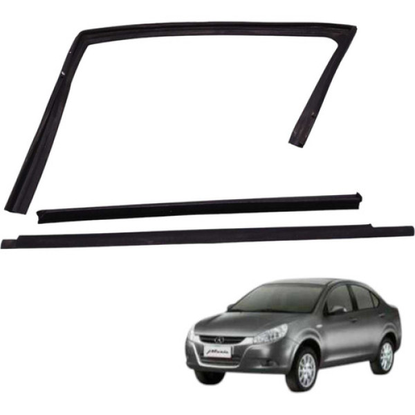  Kit Pestana Canaleta Vidro Dianteira Esquerda Jac J3 2012