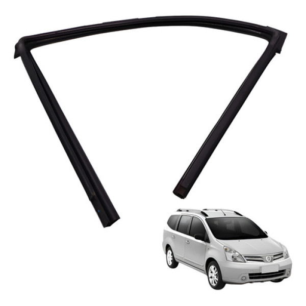 Borracha Vidro Traseiro Esquerdo Livina 1.6 Flex 2009 2012 Preto